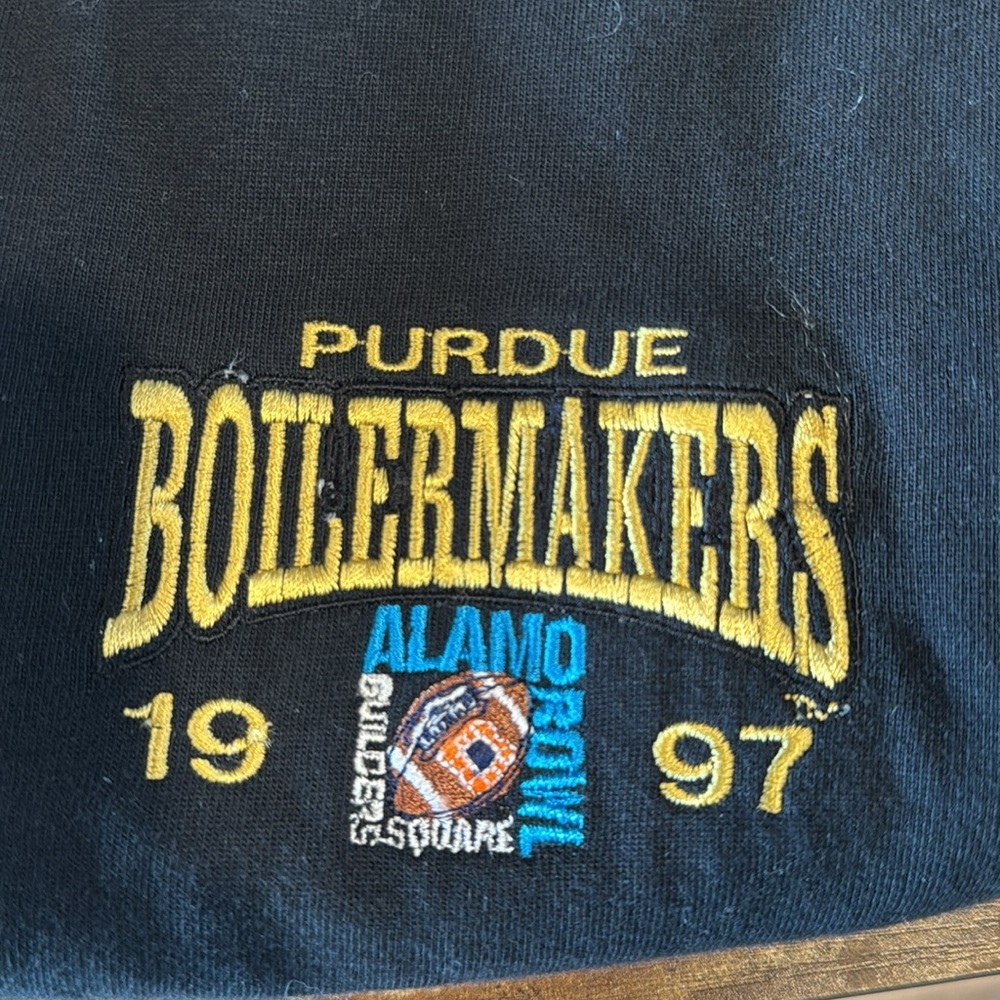 vintage black Purdue Boilermakers polo shirt from 1997 Almo Bowl size XL - tall - Picture 11 of 11